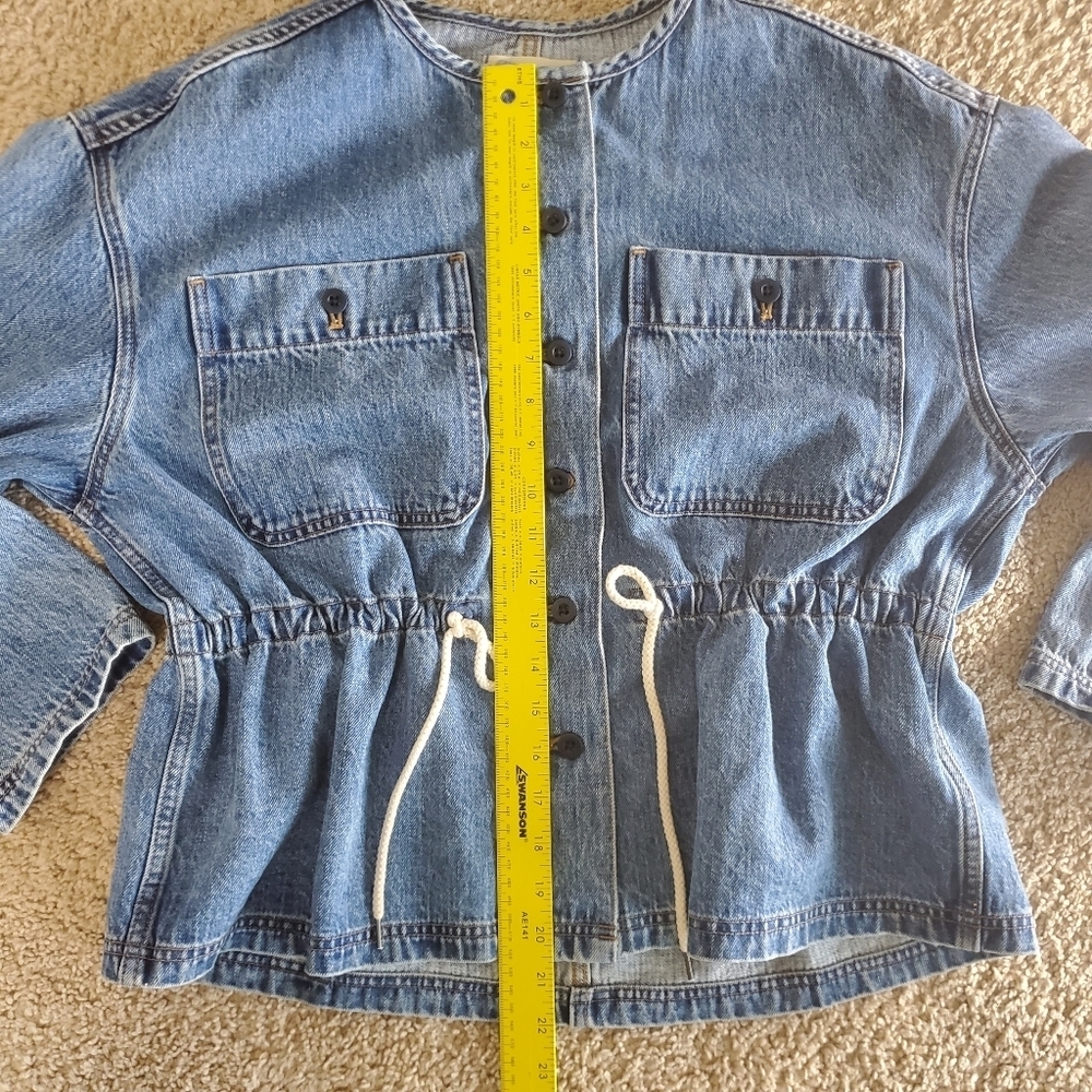Madewell Denim Claremont Drawstring Jacket Saybrook Wash Medium - Picture 9 of 13